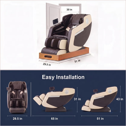 Full Body Massage Chair with Zero Gravity, Heated Back & Legs, 20 Airbags, Bluetooth, Shiatsu Recliner for Home