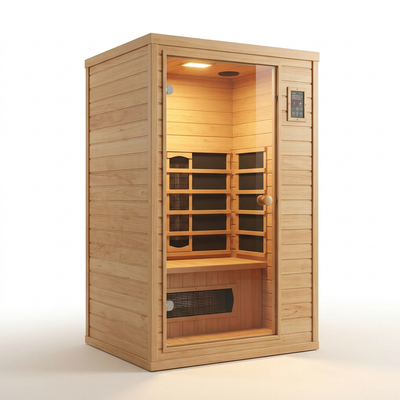 Infrared Sauna Crafted for Home Wellness, European Aspen Wood, 905W Low EMF, Bluetooth Speakers