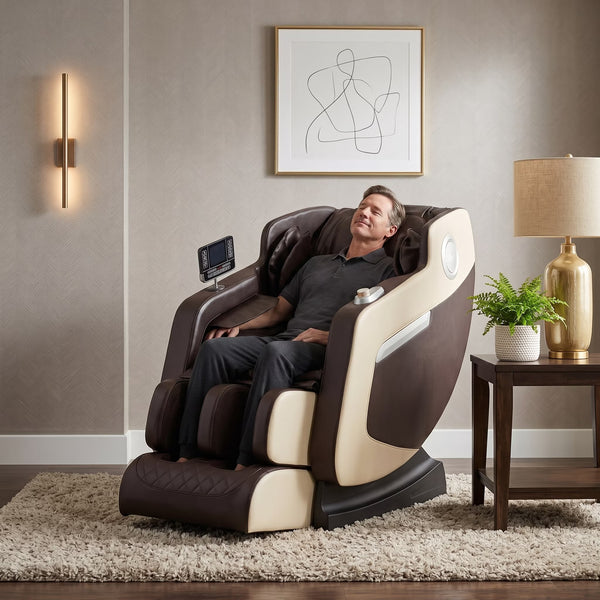 Full Body Massage Chair with Zero Gravity, Heated Back & Legs, 20 Airbags, Bluetooth, Shiatsu Recliner for Home