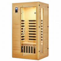 Infrared Sauna Designed for Home Relaxation, Low EMF Technology, Canadian Hemlock Wood, Bluetooth Speakers